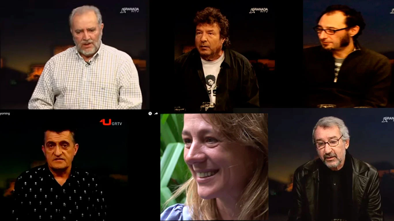 Entrevistas- Portada de la página "Entrevistas," donde se ven las imágenes de los personajes entrevistados por Paco Espínola. allanamientodemirada.com